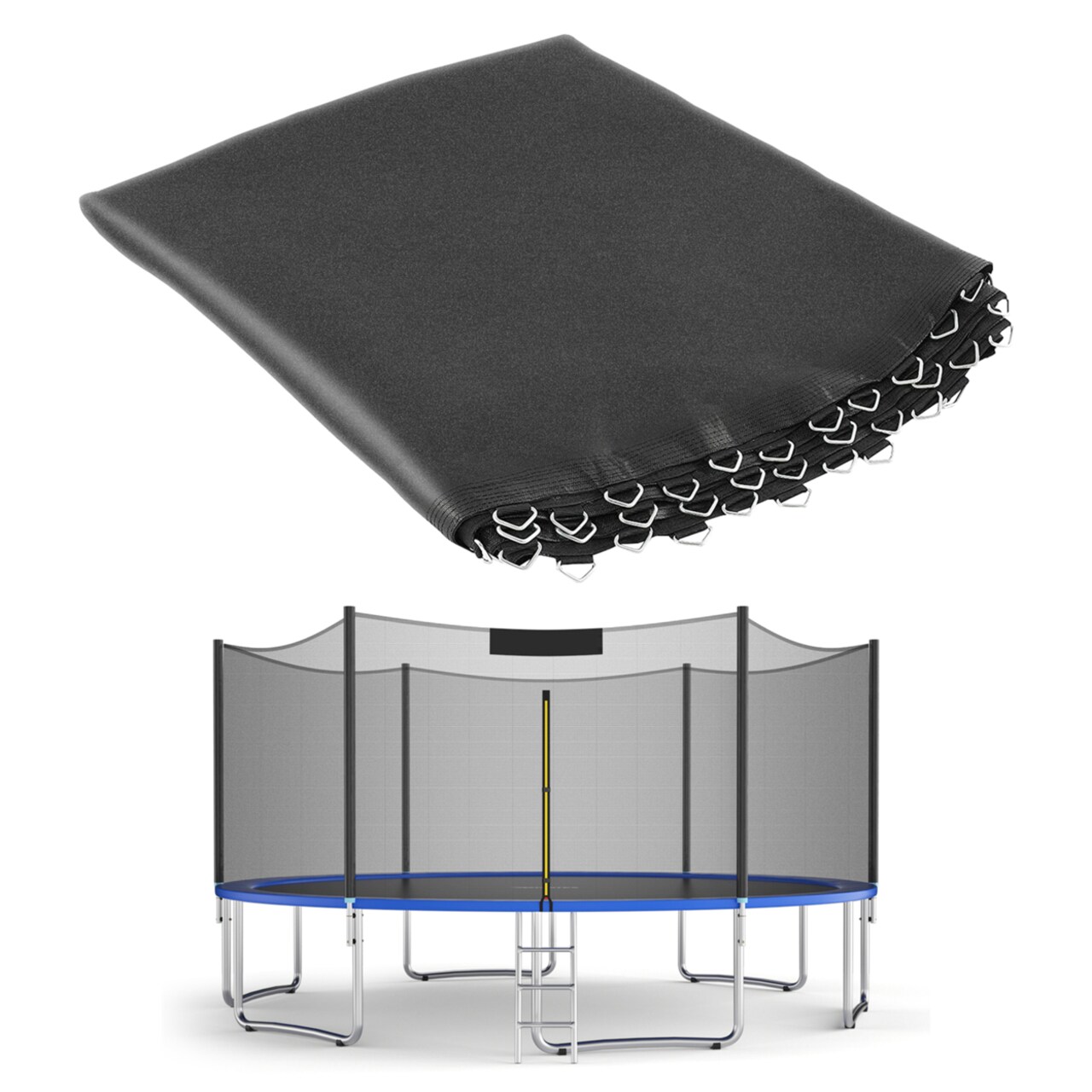 Replacement Trampoline Mat Jumping Mat Fits 8/10/12/14/15/16Ft Frame W/ V-Hooks